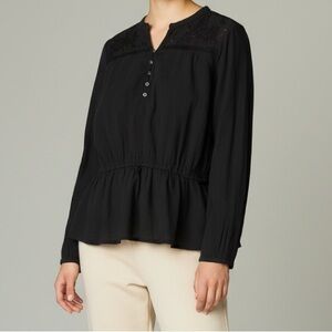 Abercrombie & Fitch, Black Long Sleeve Boho Blouse